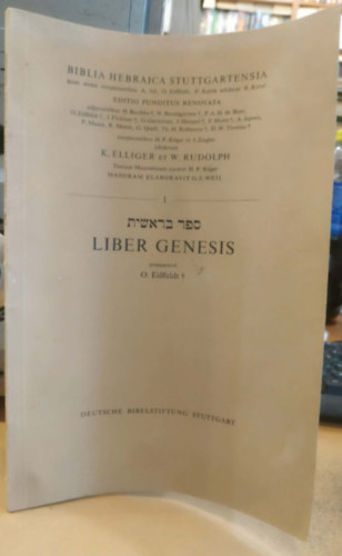Liber Genesis - Biblia Hebraica Stuttgartensia (Deutsche Bibelstiftung Stuttgart)