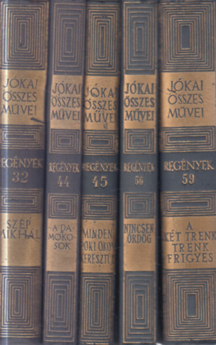 5 db J�kai �sszes m�vei sorozat: A k�t Trenk + Nincsen �rd�g + Minden poklokon kereszt�l + A Damokosok + Sz�p Mikh�l (Reg�nyek 32., 44., 45., 56., 59.) - kritikai kiad�s