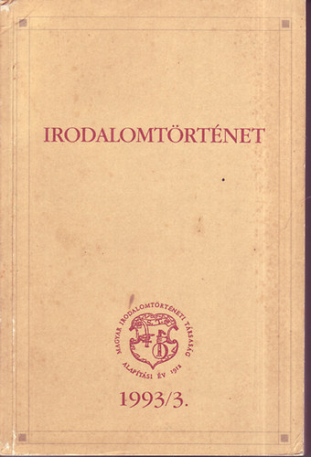 Kabdeb Lrnt  (fszerkeszt) - Irodalomtrtnet  1993/3.