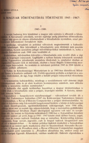 A magyar t�rt�net�r�s t�rt�nete 1945-1967 (dedik�lt)