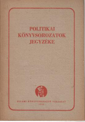 Politikai knyvsorozatok jegyzke