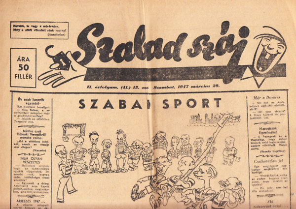 Szabad szj (10 db. szrvny lapszm 1947, 1949 s 1990-bl)