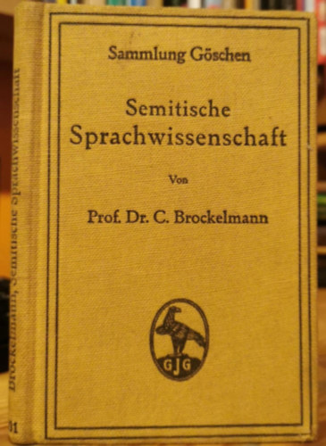 Prof. Dr. C. Brockelmann - Sammlung G�schen - Semitische Sprachwissenschaft