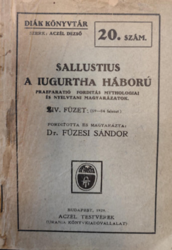Sallustius: A Iuguratha-hbor IV. fzet
