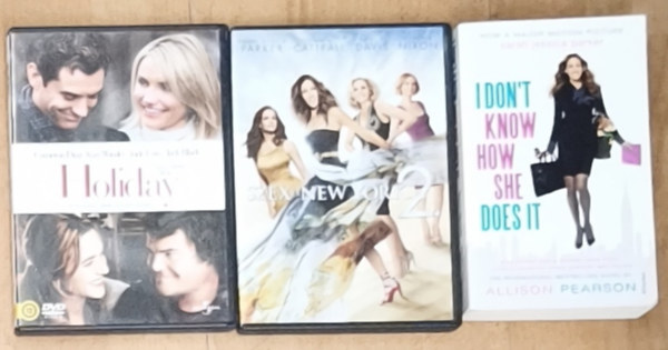 2db romantikus vígjáték DVD + ajándék mű - Szex és New York 2., Holiday + I don't know how she does it
