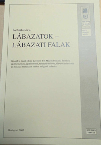 Dr. Mller Mria - Lbazatok - lbazati falak