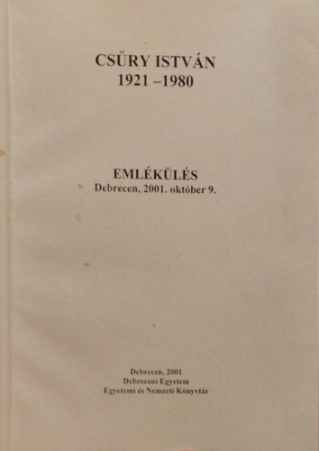 Csry Istvn (1921-1980) -  Emlkls