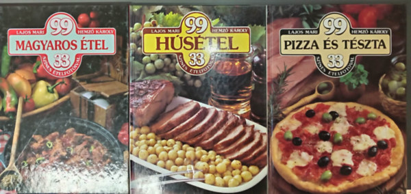 (3db) 99 �tel 33 sz�nes �telfot�val: Magyaros �tel / H�s�tel / Pizza �s t�szta