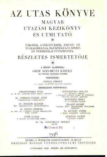 Az utas k�nyve-Magyar utaz�si k�zik�nyv �s �tmutat�