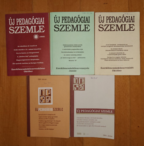 Az �j Pedag�giai Szemle 5 sz�ma: �j Pedag�giai Szemle 1997. okt�ber, �j Pedag�giai Szemle 1998. janu�r, �j Pedag�giai Szemle 1999. okt�ber,  �j Pedag�giai Szemle 2001. j�nius, �j Pedag�giai Szemle 2004. febru�r,