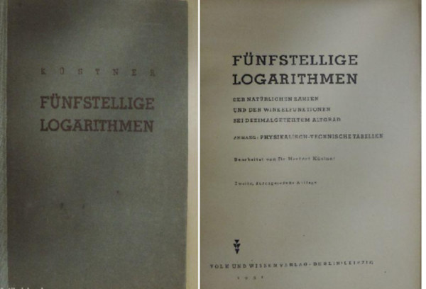 K�stner - F�nfstellige Logarithmen