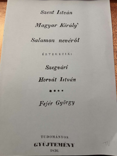 Szent Istvn Magyar Kirly Salamon nevrl
