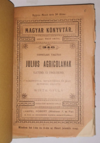 Julius Agricol�nak �let�r�l �s erk�lcseir�l