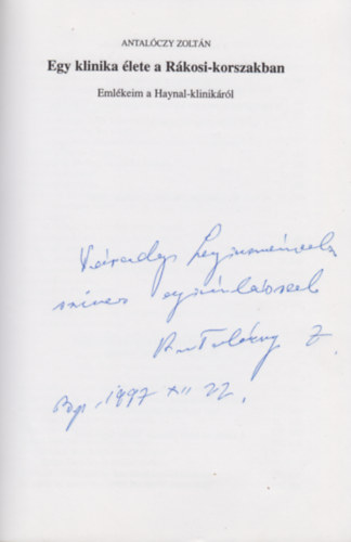 Egy klinika lete a Rkosi korszakban \(emlkeim a Haynal klinikrl)
