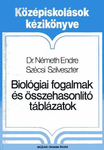 Biolgiai fogalmak s sszehasonlt tblzatok - Felvtelizk kziknyve