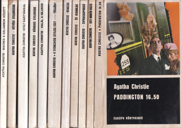 11 db. Agatha Christie krimi (Paddington 16.50 + Egy mark rozs + Cipruskopors + t kismalac + Nemezis + A titokzatos stylesi eset - Fggny + Hall a Nluson + Bbjos gyilkosok + Nylt krtykkal + Htvgi gyilkossg + Macska a gala