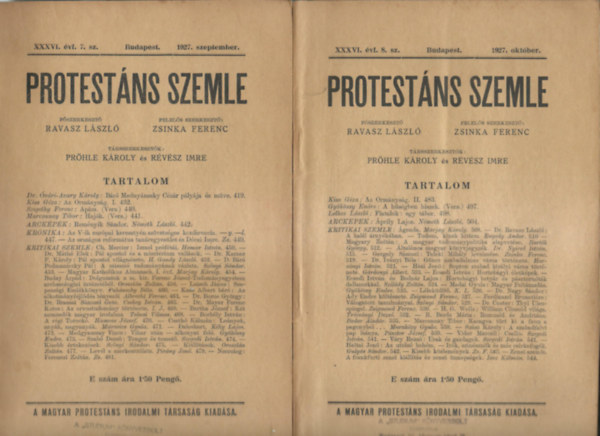 Protestns szemle (1927 4db, 1928 8db)