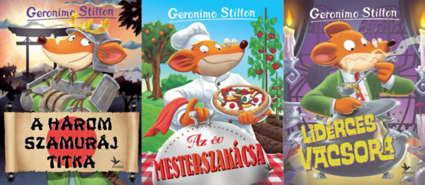 3 db Geronimo Stilton ktet: A hrom szamurj titka + Lidrces vacsora + Az v mesterszakcsa