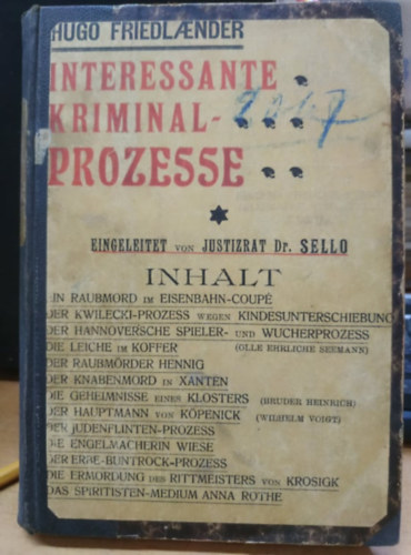 Interessante Kriminal-Prozesse (Hermann Barsdorf Verlag)