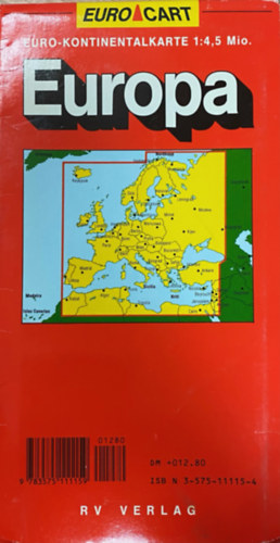 Europa. Euro-kontinentalkarte (1:4,5 Mio.)