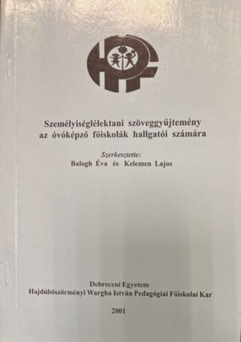 Szemlyisgllektani szveggyjtemny az vkpz fiskolk hallgati szmra