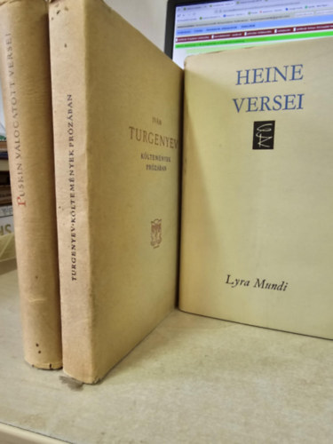 3db verses k�tet: Puskin v�logatott versei + Turgenyev k�ltem�nyek pr�z�ban + Heine versei