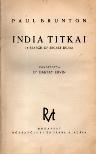 India titkai (Baktay Ervin fordtsa)