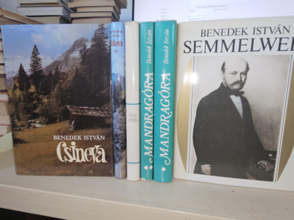 4db Benedek knyv: Csavargs az alpokban + Mandragra 1-2. (India, Tibet) +Csineva I-II+ Semmelweis
