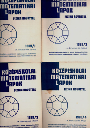 Fried Ervinn  (szerk.) - Kzpiskolai matematikai lapok fizika rovattal (1989. 1-5. szm.)