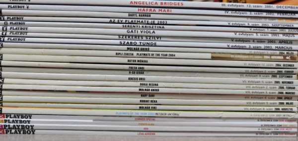 24 db Playboy magazin (sz�rv�nysz�mok 2001-t�l 2010-ig)