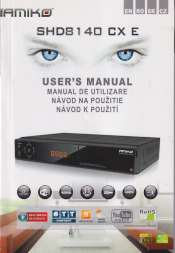 Amiko SHD 8140 CXE Set Top Box hasznlati utasts ( idegen nyelv )