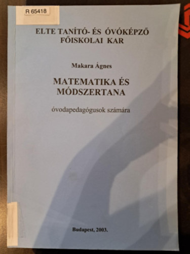 Matematika s mdszertana vodapedaggusok szmra (Elte tant- s vkpz kar)