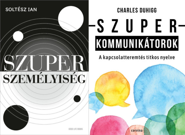 2 db k�nyv szem�lyis�g�nk fejleszt�s�r�l: Szuperszem�lyis�g + Szuperkommunik�torok - A kapcsolatteremt�s titkos nyelve