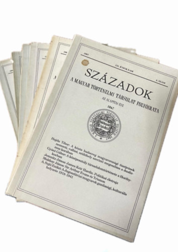 Magyar Trtnelmi Trsulat - Szzadok - 131. vfolyam -1997 -1-6. szm (6db, teljes vfolyam, lapszmonknt)