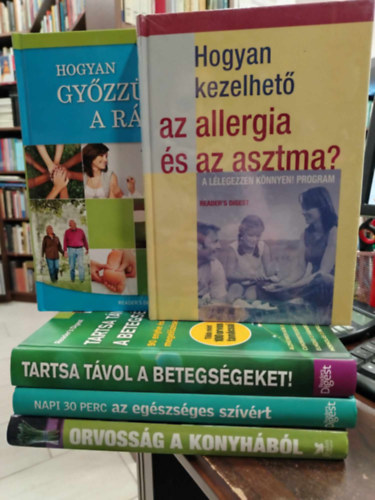 Knyvcsomag, 5 db. letmd. Reader's Digest. Hogyan kezelhet az allergia s az asztma+Hogyan gyzzk le a rkot+Tartsa tvol a betegsgeket+Napi 30 perc az egszsges szvrt+Orvossg a konyhbl