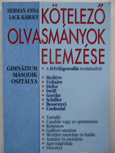 K�telez� olvasm�nyok elemz�se 2.-gimn�zium m�sodik oszt�lya