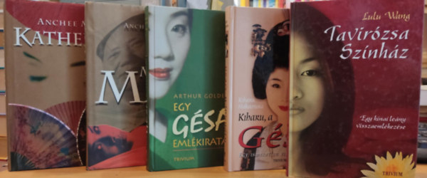 5 db zsiai regny: Egy gsa emlkiratai; Katherine; Kiharu, a gsa; Madame Mao; Tavirzsa sznhz