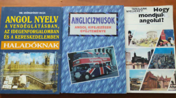 3db angol tanul�.:Hogy mondjuk angolul,Anglicizmusok,Angol nyelv a vend�gl�t�sban, az idegenforgalomban �s a kereskedelemben -halad�knak