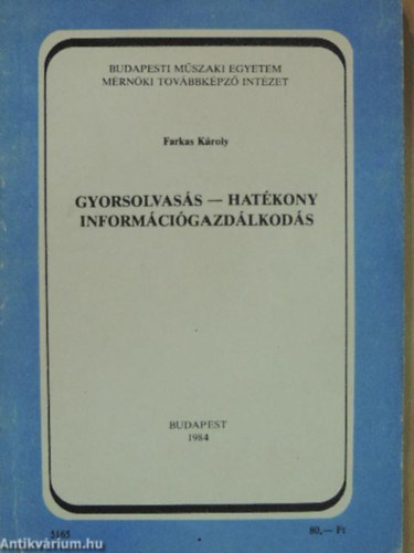 Gyorsolvass-Hatkony informcigazdlkods
