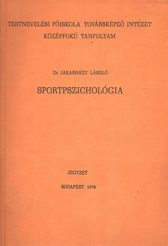 Sportpszicholgia - Jegyzet