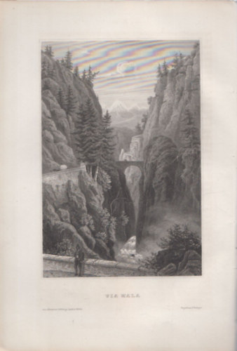 Via Mala (Viamala, Svjc, Eurpa) (16x23,5 cm lapmret eredeti aclmetszet, 1856-bl)