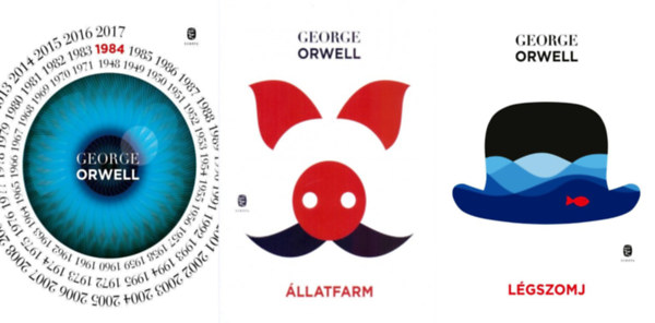 George Orwell - 3 db George Orwell reg�ny: 1984 + �llatfarm + L�gszomj