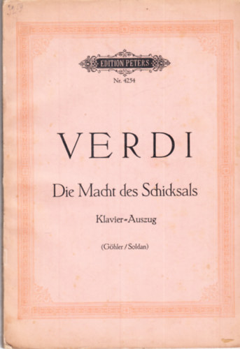 Verdi - Verdi die macht des schicksals klavierauszug