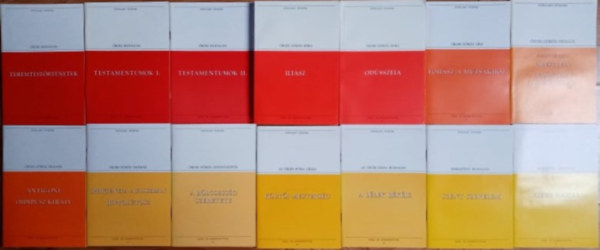 Populart F�zetek Az �kor vil�girodalma kronol�giai sorrendben (14db) Teremt�st�rt�netek + Testamentumok I-II. + Ili�sz + Od�sszeia + Foh�sz a m�zs�khoz + Oreszteia - lel�ncolt Prom�theusz + Antigon� - Oidipusz kir�ly + Iphigeneia Auli