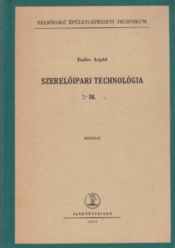 Szerelipari Technolgia I.