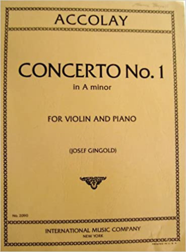 Concerto NO. 1 in A minor - for Violin and Piano