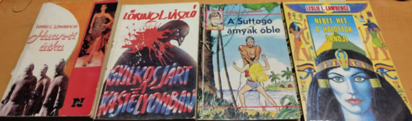 4 db Leslie L. Lawrence: A Suttogó árnyak öble + Gyilkos járt a kastélyomban + Huan-ti átka + Nebet Het, a halottak úrnője