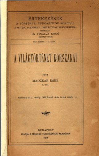 A vilgtrtnet korszakai