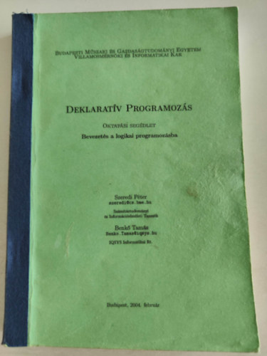 Deklaratv Programozs (Bevezets a logikai programozsba)