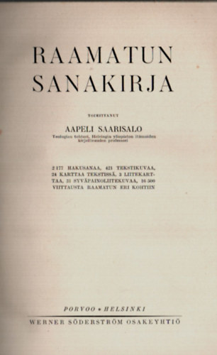 Raamatun Sanakirja. - Bibliai lexikon.